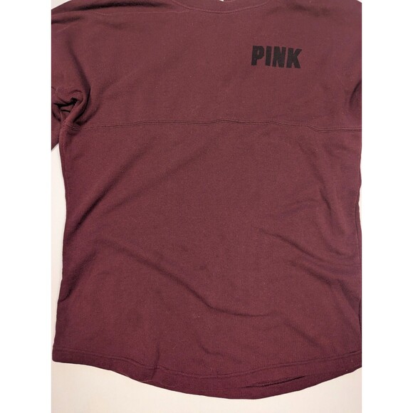 Pink Long Sleeve Light Sweater Womens XS Maroon Red Burgundy Love Pink - Picture 3 of 10